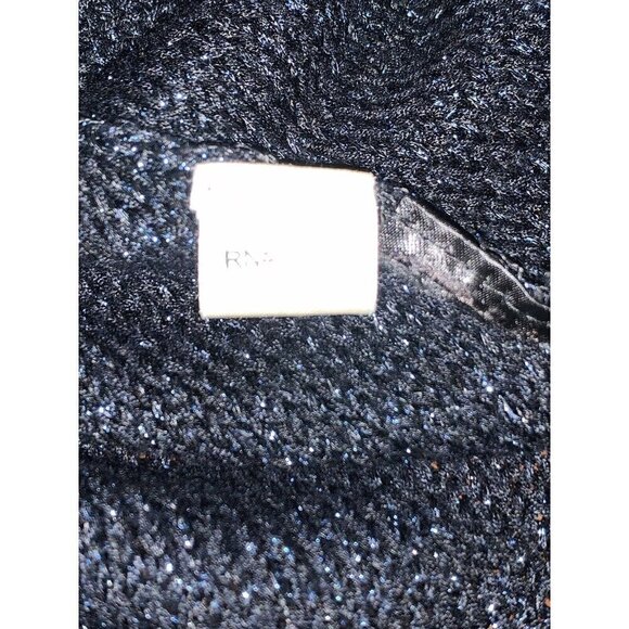 Davina Womens Elegant Sparkle V Neck Back Sweater Size M Blue Long Sleeve - Picture 12 of 12